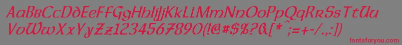 DalelandsUncialCondensedItalic Font – Red Fonts on Gray Background