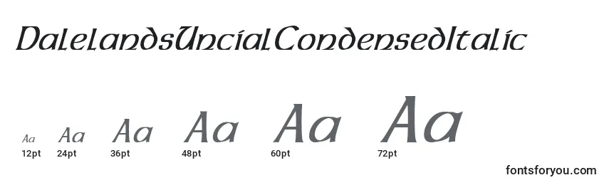DalelandsUncialCondensedItalic Font Sizes