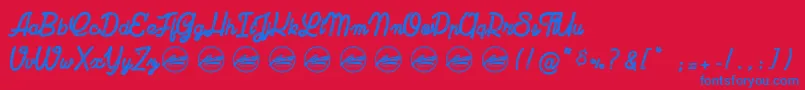 LastShadePersonalUseOnly Font – Blue Fonts on Red Background