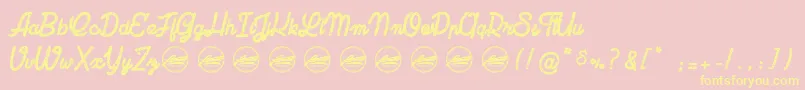 LastShadePersonalUseOnly Font – Yellow Fonts on Pink Background