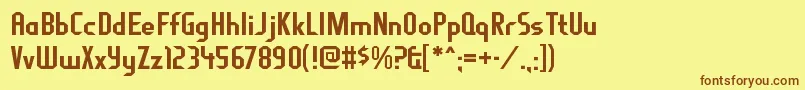 FragilebombersRegular Font – Brown Fonts on Yellow Background