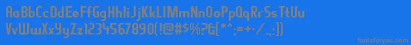フォントFragilebombersRegular – 青い背景に灰色の文字
