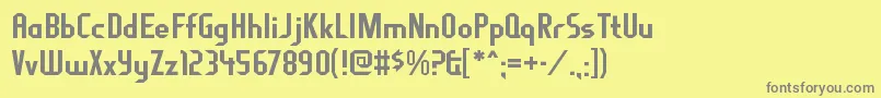 FragilebombersRegular-Schriftart – Graue Schriften auf gelbem Hintergrund