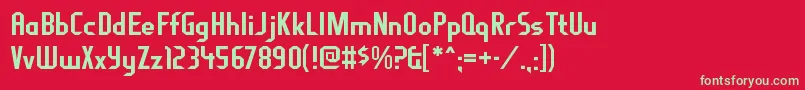 フォントFragilebombersRegular – 赤い背景に緑の文字