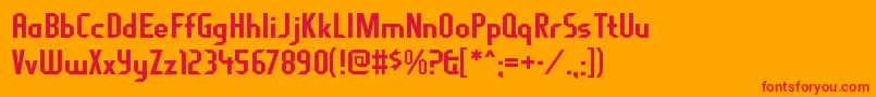 FragilebombersRegular Font – Red Fonts on Orange Background