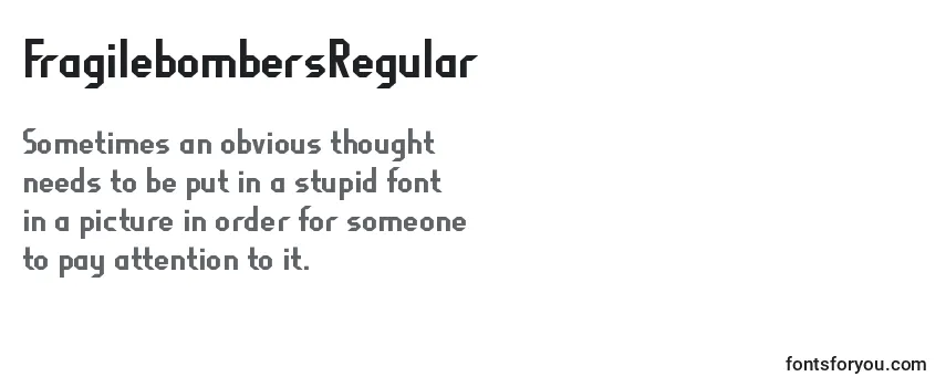 Review of the FragilebombersRegular Font