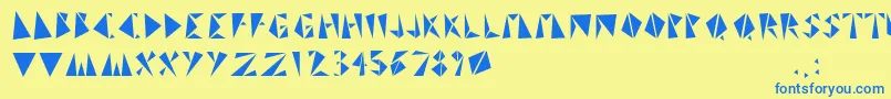 TrinistaGrf Font – Blue Fonts on Yellow Background