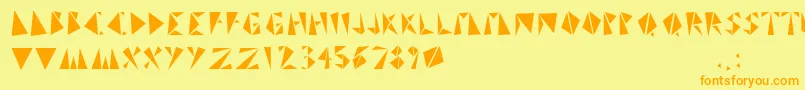 TrinistaGrf-fontti – oranssit fontit keltaisella taustalla