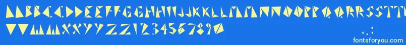 TrinistaGrf Font – Yellow Fonts on Blue Background