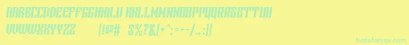フォントScreterDemo – 黄色い背景に緑の文字