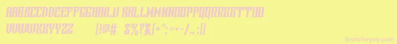 ScreterDemo-fontti – vaaleanpunaiset fontit keltaisella taustalla