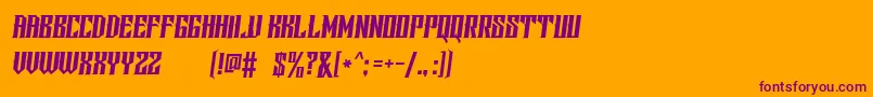 ScreterDemo-fontti – violetit fontit oranssilla taustalla