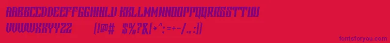 ScreterDemo-Schriftart – Violette Schriften auf rotem Hintergrund