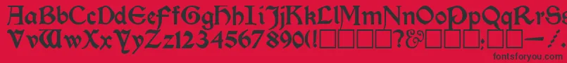 KelmscottRegular Font – Black Fonts on Red Background