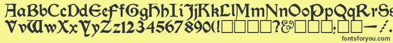 KelmscottRegular Font – Black Fonts on Yellow Background