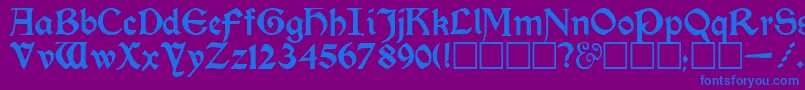 KelmscottRegular Font – Blue Fonts on Purple Background