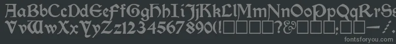 KelmscottRegular-fontti – harmaat kirjasimet mustalla taustalla