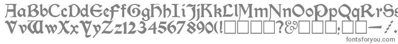 KelmscottRegular-fontti – harmaat kirjasimet valkoisella taustalla