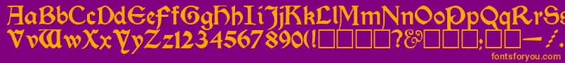 Шрифт KelmscottRegular – оранжевые шрифты на фиолетовом фоне