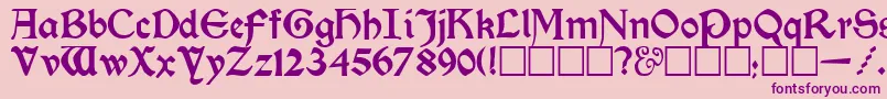 KelmscottRegular Font – Purple Fonts on Pink Background