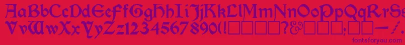 KelmscottRegular Font – Purple Fonts on Red Background