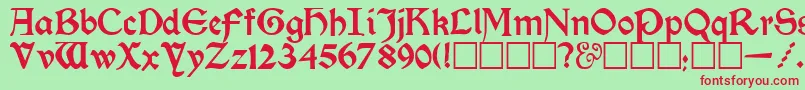 KelmscottRegular Font – Red Fonts on Green Background