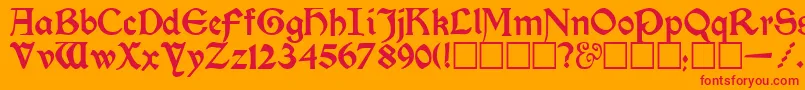 KelmscottRegular Font – Red Fonts on Orange Background