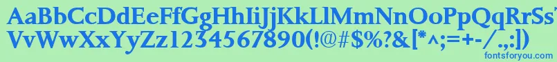 PalermoSfBold Font – Blue Fonts on Green Background