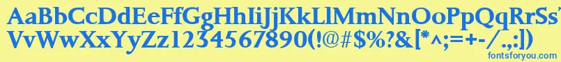 PalermoSfBold Font – Blue Fonts on Yellow Background