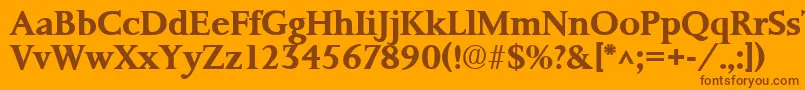PalermoSfBold Font – Brown Fonts on Orange Background