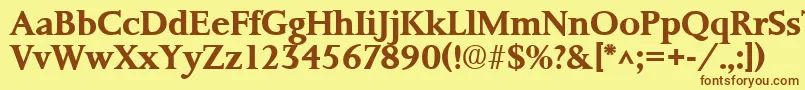 PalermoSfBold Font – Brown Fonts on Yellow Background