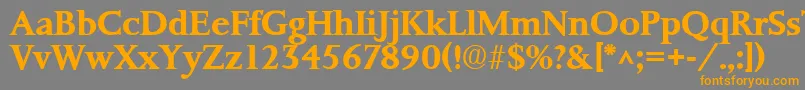 PalermoSfBold-Schriftart – Orangefarbene Schriften auf grauem Hintergrund