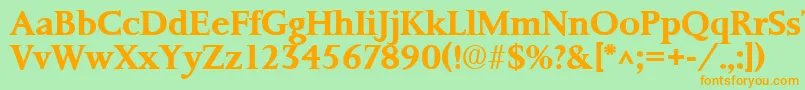 PalermoSfBold Font – Orange Fonts on Green Background