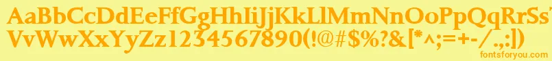 PalermoSfBold Font – Orange Fonts on Yellow Background