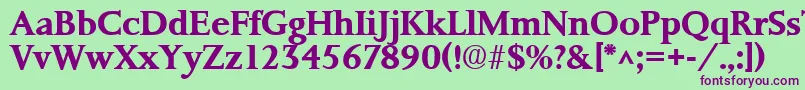 PalermoSfBold Font – Purple Fonts on Green Background