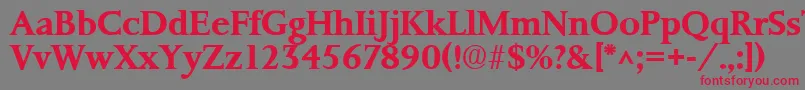 フォントPalermoSfBold – 赤い文字の灰色の背景