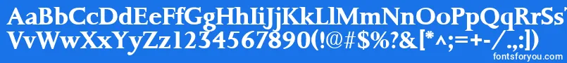 PalermoSfBold-Schriftart – Weiße Schriften auf blauem Hintergrund