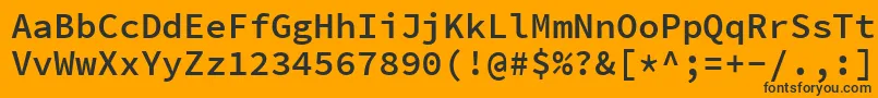 フォントSourcecodeproSemibold – 黒い文字のオレンジの背景
