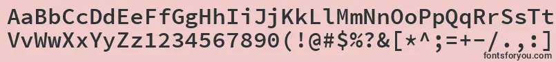 フォントSourcecodeproSemibold – ピンクの背景に黒い文字