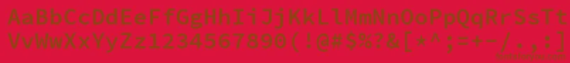 フォントSourcecodeproSemibold – 赤い背景に茶色の文字