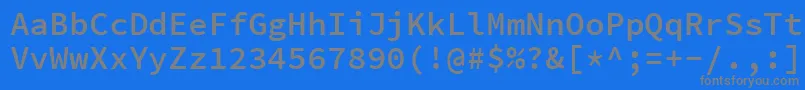 SourcecodeproSemibold-Schriftart – Graue Schriften auf blauem Hintergrund