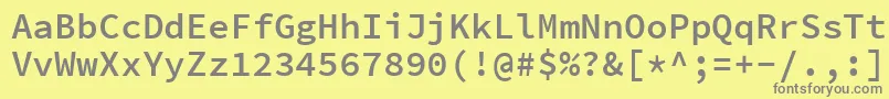 フォントSourcecodeproSemibold – 黄色の背景に灰色の文字