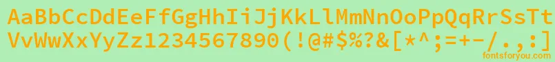 SourcecodeproSemibold Font – Orange Fonts on Green Background