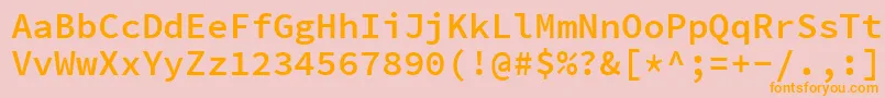 SourcecodeproSemibold Font – Orange Fonts on Pink Background