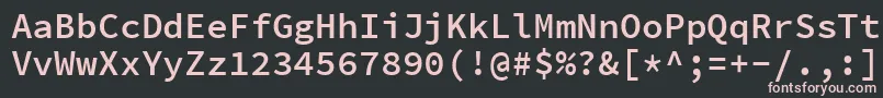 SourcecodeproSemibold Font – Pink Fonts on Black Background