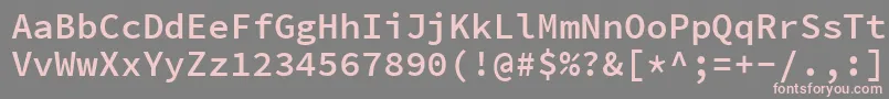 フォントSourcecodeproSemibold – 灰色の背景にピンクのフォント