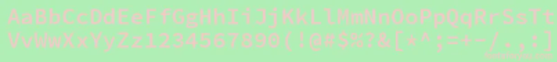フォントSourcecodeproSemibold – 緑の背景にピンクのフォント