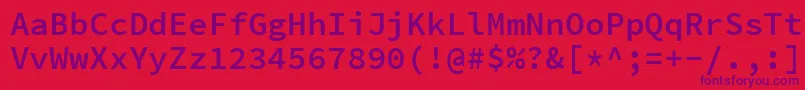 SourcecodeproSemibold Font – Purple Fonts on Red Background