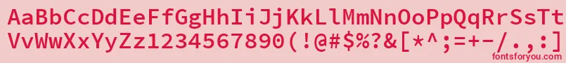 SourcecodeproSemibold Font – Red Fonts on Pink Background
