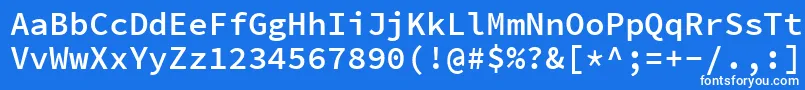 Шрифт SourcecodeproSemibold – белые шрифты на синем фоне